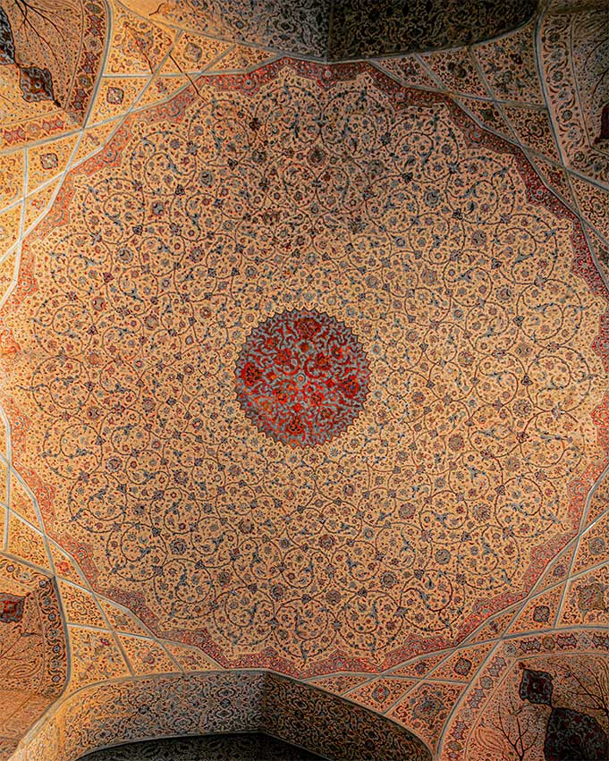 Historic brick vaulting along Khaju bridge in Isfahan