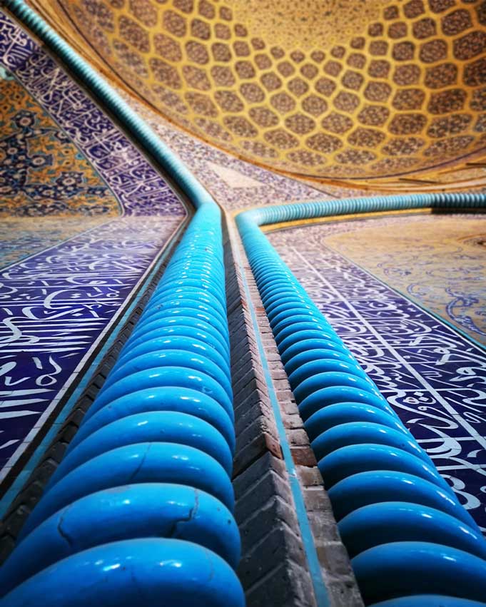 Architectural details of Khaju Bridge in Isfahan