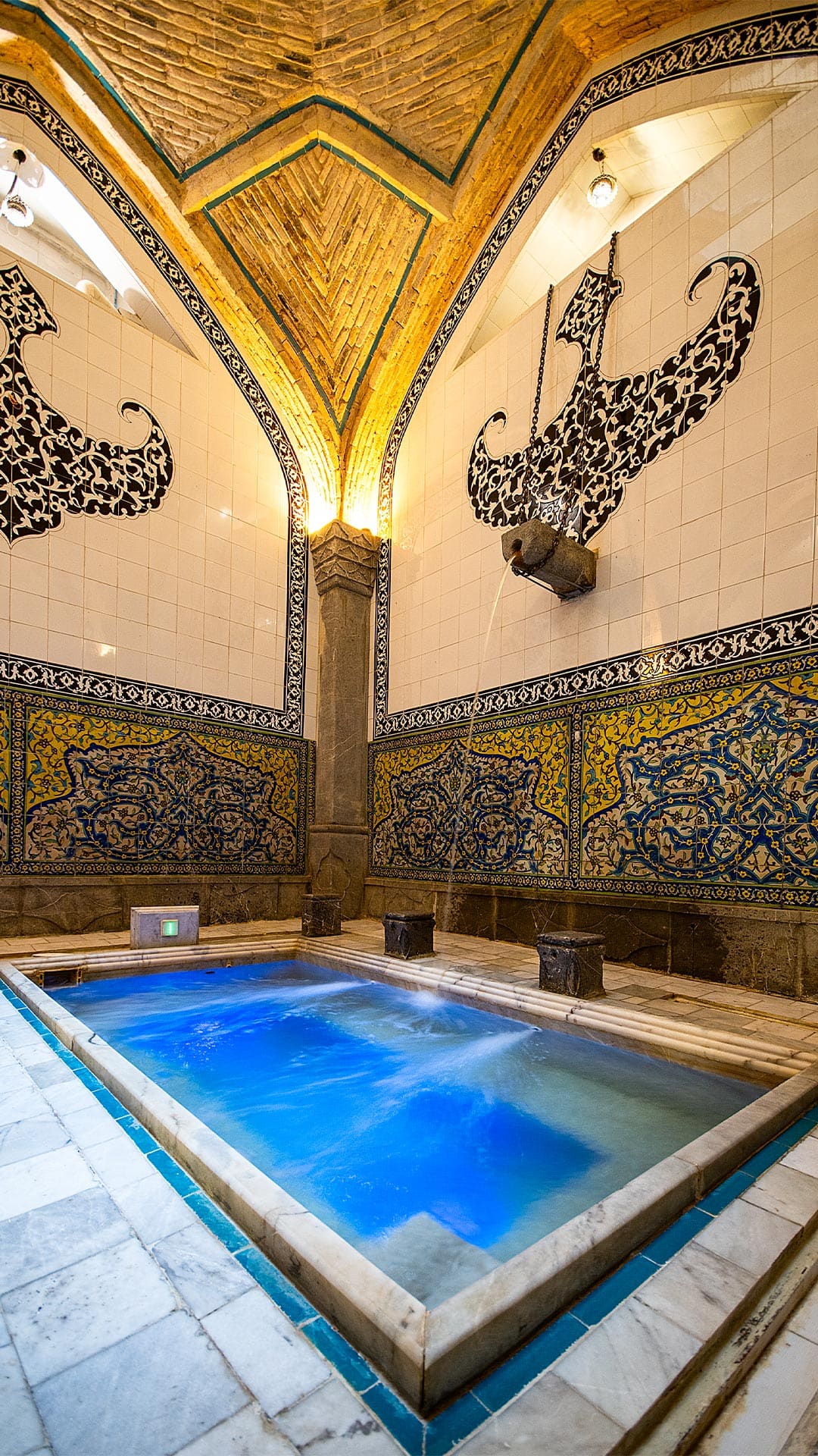 Traditional hamam blue pool