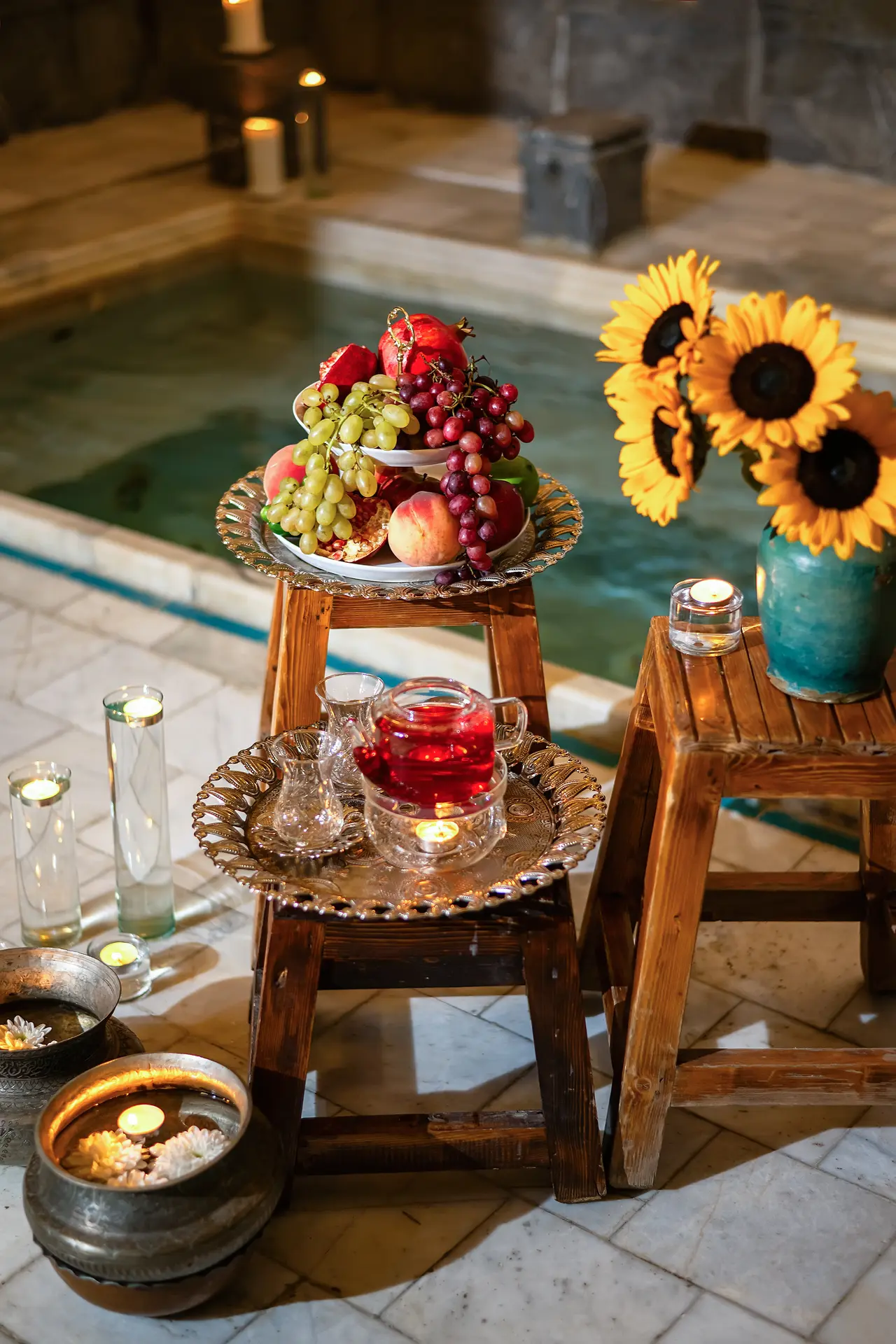 Massage and refreshments after a traditional hammam