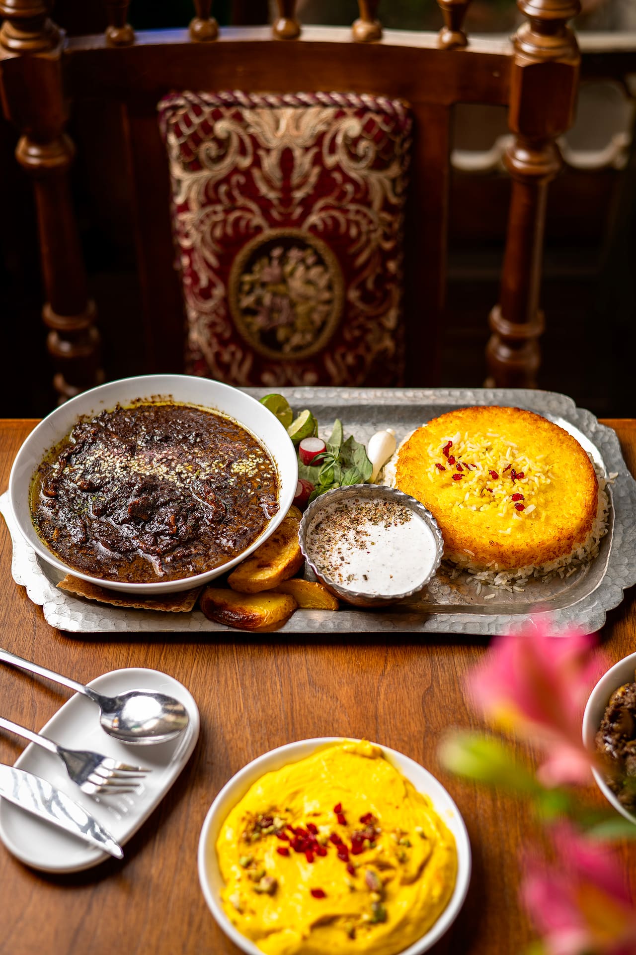 Restaurant traditional stew and rice